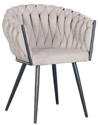Armchair "Wave" with textured fabric - Beige