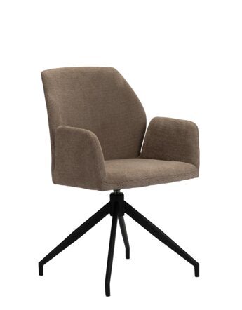 Drehbarer Design Stuhl „Storm“ mit Armlehnen - Braun