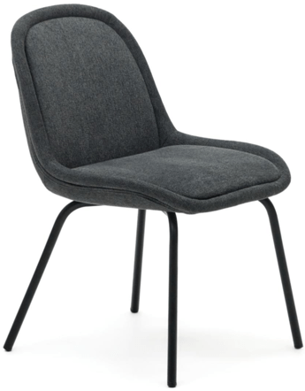 Chaise design "Aymin" - chenille gris foncé