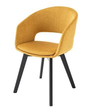 High quality design chair "Nordic Star" - textured fabric mustard yellow