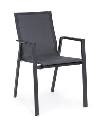 Hochwertiger, stapelbarer Outdoor Stuhl "Krion" mit Armlehnen - Anthrazit