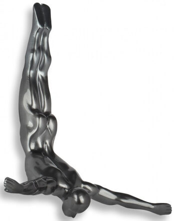 Design-Skulptur Kunstspringer 28 x 28 cm - Dunkelgrau