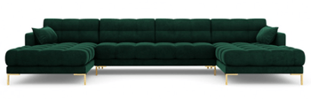 Design Panorama Ecksofa "Mamaia Samt“ Smaragdgrün