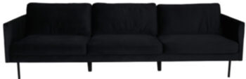 3 seater velvet sofa Zoom Black 262 cm