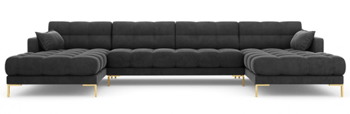 Design Panorama Corner Sofa "Mamaia Velvet" Dark Gray