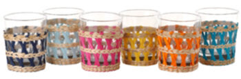 Design tumbler glass Reed Multicolor (6 pieces)