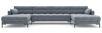 Design Panorama Corner Sofa "Mamaia Textured Fabric" Light Blue