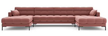 Design Panorama Corner Sofa "Mamaia Textured Fabric" Pink