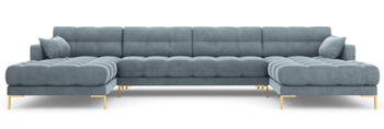 Design Panorama Corner Sofa "Mamaia Velvet" Light Blue
