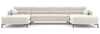 Design Panorama Corner Sofa "Mamaia Textured Fabric" Soft Beige