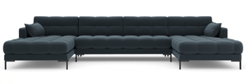 Design Panorama Corner Sofa "Mamaia Textured Fabric" Blue