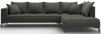 Large design corner sofa "Marram" - dark gray / legs black