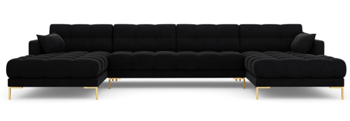 Design Panorama Corner Sofa "Mamaia Velvet" Black