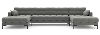 Design Panorama Corner Sofa "Mamaia Textured Fabric" Grey