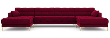Design Panorama Corner Sofa "Mamaia Velvet" Dark Red