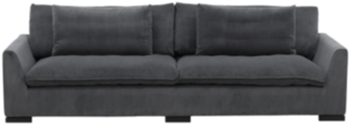 Grosses 3-Sitzer Sofa „Durham“ Cord Dunkelgrau 270 cm