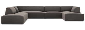 7-Sitzer Panorama-Sofa „Sao“ 366 x 273 cm, mit Samtbezug - rechts Seite links