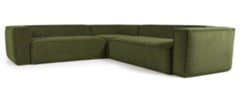 Flexible corner sofa "Klocks" with corduroy cover 290 x 290 cm - dark green