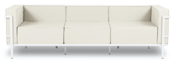 3-Sitzer Outdoor Sofa „Cannes“ mit weissem Rahmen