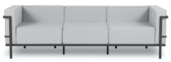 3-Sitzer Outdoor Sofa „Cannes“ mit schwarzem Rahmen