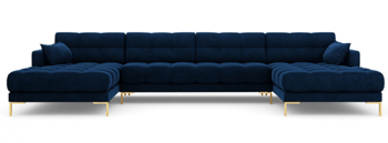 Design Panorama Corner Sofa "Mamaia Velvet" Royal Blue