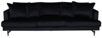 Grosses 3-Sitzer Sofa „Sofia“ Schwarz 255 cm