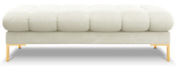 Large design pouf / bench "Mamaia Velvet" Soft Beige / Gold
