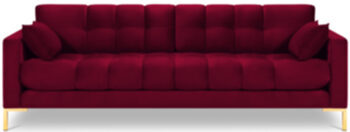 4 seater design sofa "Mamaia velvet" - dark red