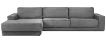 XL corner sofa "Donatella" for 6 people with sleep function and corduroy cover - gray