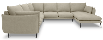 Large design U-sofa "Elio" 337 x 244 cm - textured fabric Beige