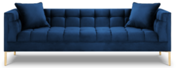 3 seater design sofa "Karoo" velvet - royal blue