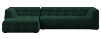Design Ecksofa „Vesta“ mit Samtbezug Smaragdgrün