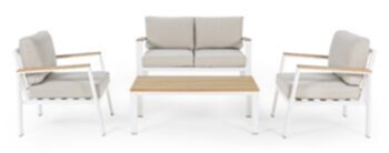 4-seater garden lounge set "Belmar" - white/light gray