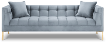 3 seater design sofa "Karoo" velvet - light blue