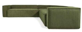 XL Ecksofa „Klocks“ mit Cordbezug 320 x 320 cm - Dunkelgrün