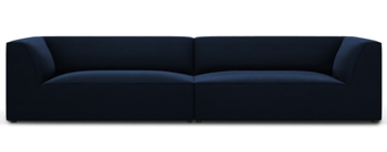 4-Sitzer Design-Sofa „Sao“ 302 x 93 cm, mit Samtbezug - Königsblau