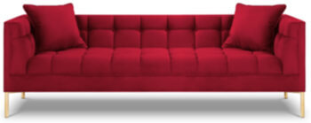 3 seater design sofa "Karoo" velvet - red