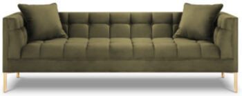 3 seater design sofa "Karoo" velvet - olive