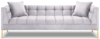 3 seater design sofa "Karoo" velvet - Silver