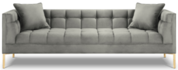 3-Sitzer Designsofa „Karoo“ Samt - Grau