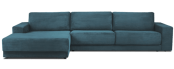 XL corner sofa "Donatella" for 6 people with sleep function and corduroy cover - Petrol