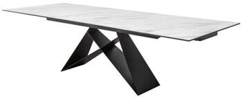 Extendable designer dining table "Prometheus" ceramic 180-220-260 x 100 cm - marble look