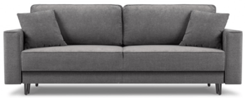 3 seater sofa "Dunas" with textured fabric gray and sleep function