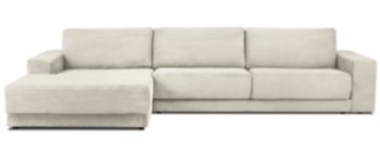 XL Corner sofa "Donatella" for 6 people with sleep function and corduroy cover - Beige