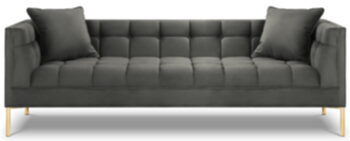 3-Sitzer Designsofa „Karoo“ Samt - Dunkelgrau