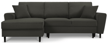 Design corduroy sofa "Moghan" Black with sleep function