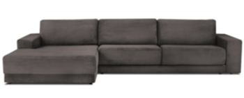 XL Corner sofa "Donatella" for 6 people with sleep function and corduroy cover - Brown