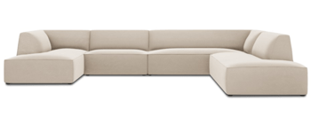 7-Sitzer Panorama-Sofa „Sao“ 366 x 273 cm, mit Samtbezug - lange Seite rechts