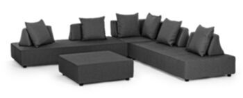 Design 5-seater garden lounge set "Piper" with cushions - anthracite