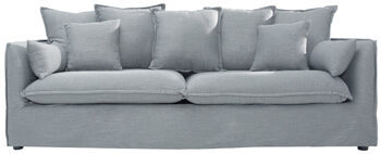 Large 3 seater Linen Sofa "Lord" with removable covers - Grey